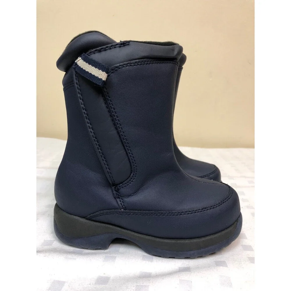 Lands End kids Insulated winter boots in navy color size US 10 M